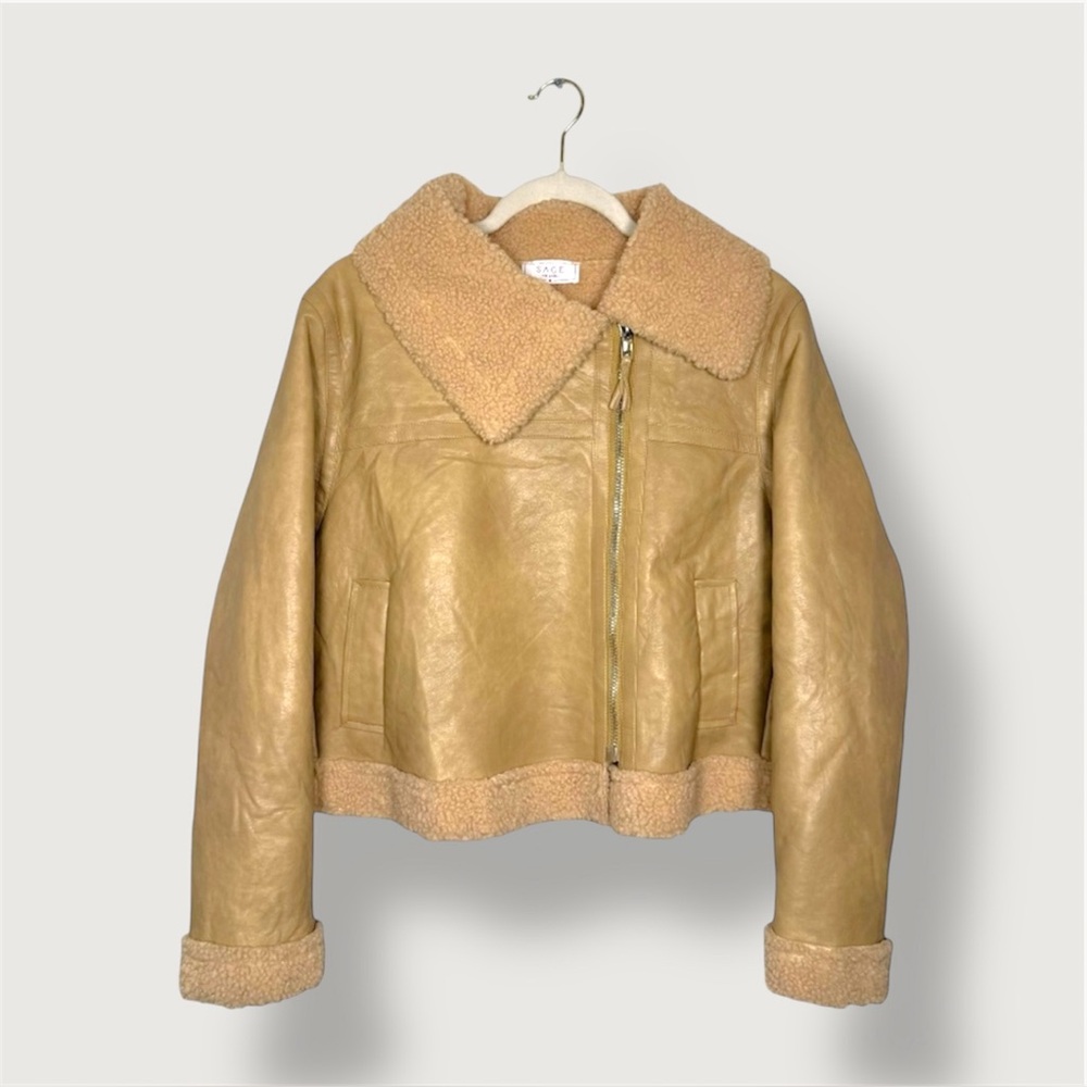 Sage The Label | NWT | M | Anthropologie | Bowie Jacket | Camel | Faux Shearling